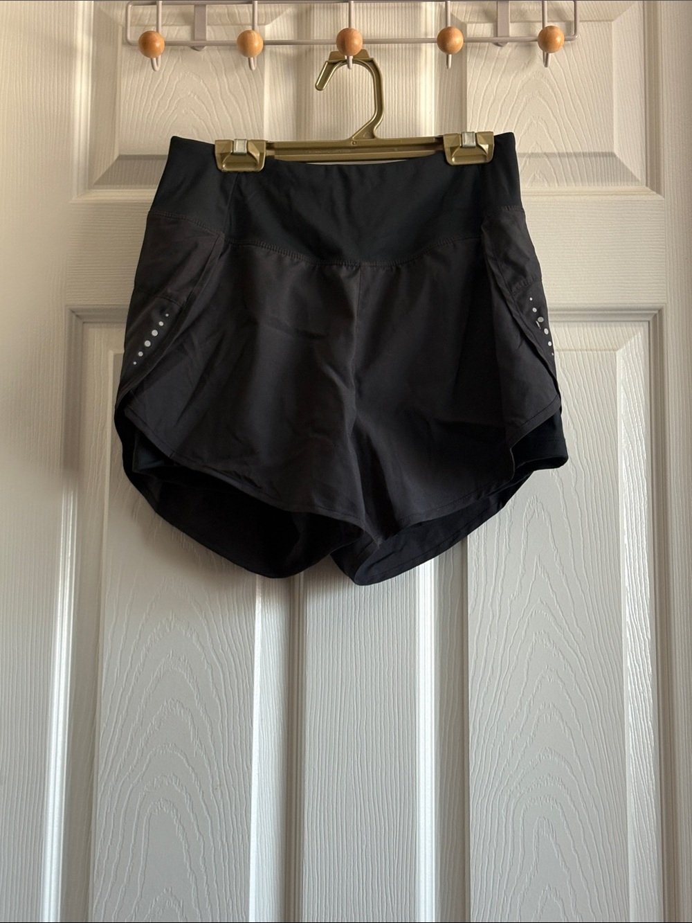 Baleaf Black Women's Athletic Running Shorts with Reflective Dots